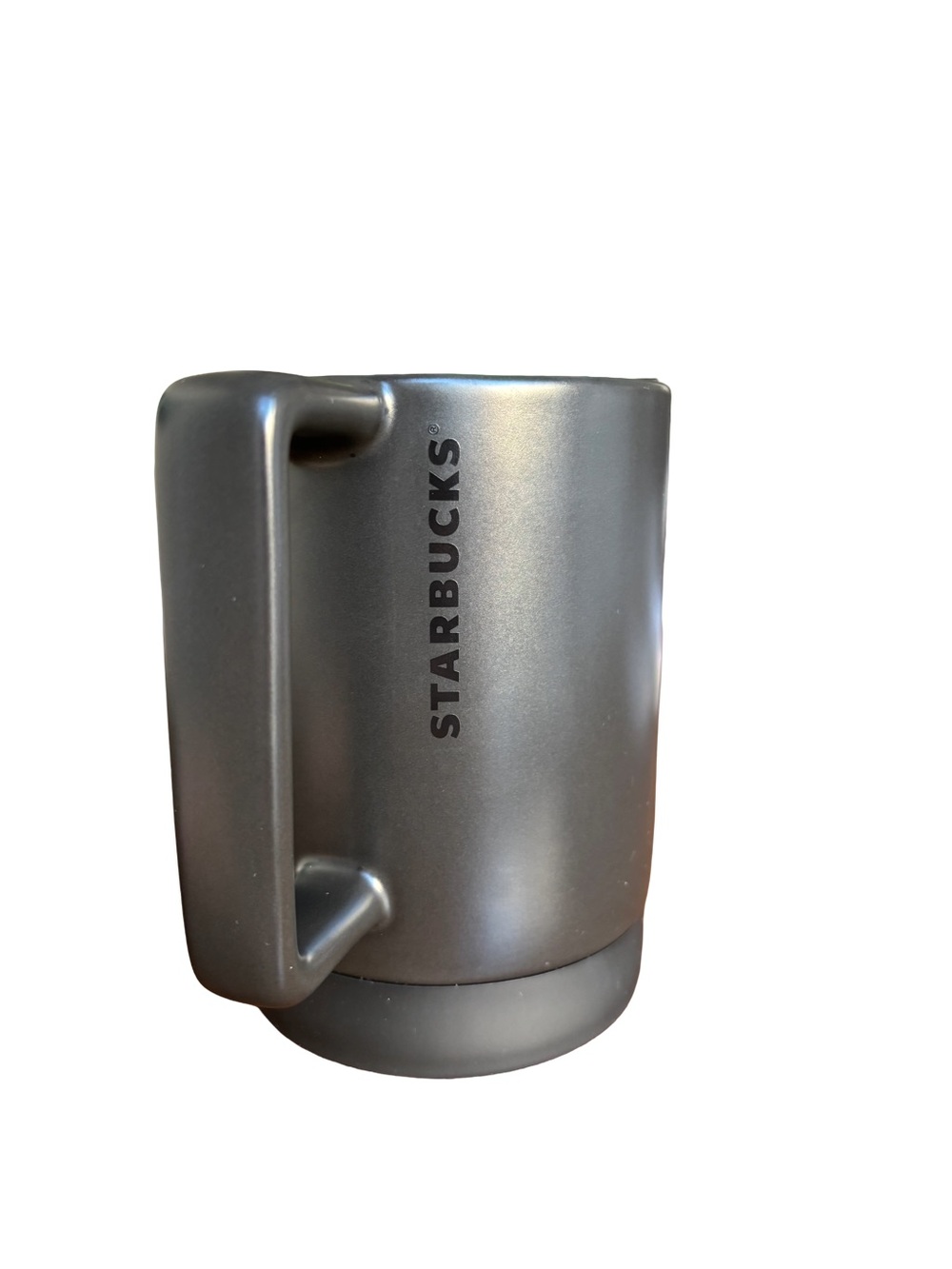 NWT Starbucks 2020 Matte Gunmetal Grey Ceramic Desktop Travel Mug with Lid 14oz